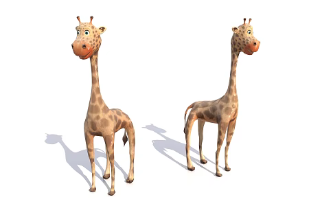 Modern animal decoration ornaments giraffe cartoon 3d model