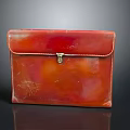 Elegant Red Textured Leather Folder With Gold Lock For Daily Essentials