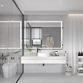 Toilet Bathroom Cabinet Bathtub Shower Scene Tap Shower 3d model