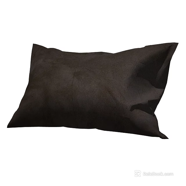 Soft Black Decorative Pillow for Sofa Bed and Living Room Decor 3d model 
