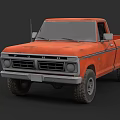 Vintage Orange Ford Pickup Truck With Classic Design And Retro Style