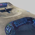 Outdoor Skate Park With Concrete Ramps And Graffiti For Sports Fitness Activities