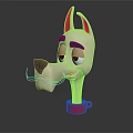 Cartoon Dog Character With Red Ears Black Nose Whiskers On Red Cup Base