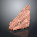 Organic Rust Red Wooden Stone with Natural Veins and Rough Texture