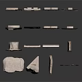 Ancient Stone Building Structure With Ruined Architectural Fragments And Blocks