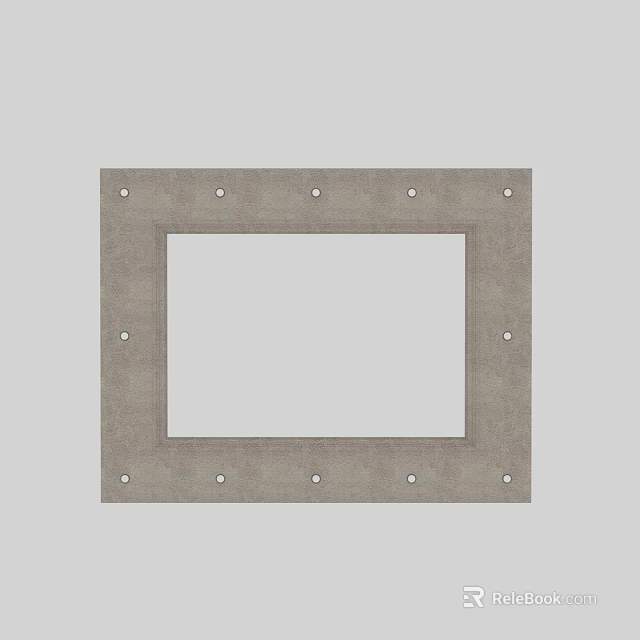 Gray Ceiling Panel Design With Square Frame And Circular Holes 3d model 