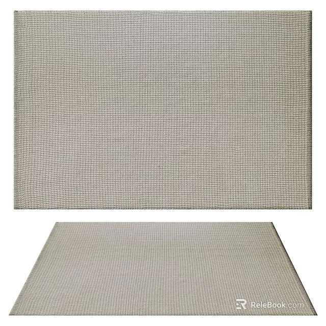 Woven Textured Square Rug In Neutral Tone For Modern Living Room Decor 3d model 