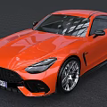 Orange Mercedes Benz Sports Coupe With Sleek Exterior And Alloy Wheels