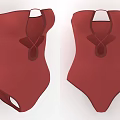 Women's Red Knitted Strapless Backless Bodysuit With Unique Back Design And Elegant Fit