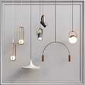 Light luxury chandelier lamp combination 3d model