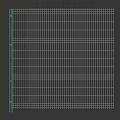 Green Wire Mesh Partition Structure With Vertical Posts And Grid Design