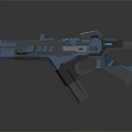 Futuristic Sci Fi Weapons Blue And Black Pistols With Modern Design 3d model