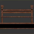Brown Wooden Decorative Structure With Vintage Design Crafted Supports And 3D Rendered Details