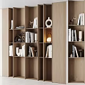 Modern bookcase wooden bookcase combination 3d model
