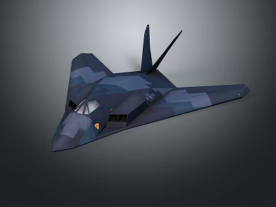 Stealth Military Aircraft Featuring Dark Blue Camouflage Sleek Fuselage And Twin Vertical Tails 3d model