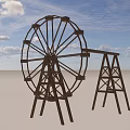 Wooden Agricultural Windmill Equipment With Support Frame Structure For Farms