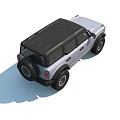 Ford Bronco Four Door Off Road SUV with Black Roof Round Headlights and Large Tires