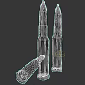Shiny Metallic Bullets With Copper Tips And Brass Casings On Black Background