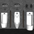 Modern White Ceramic Wall Mounted Urinals In Public Bathroom Interior Design