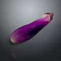 Fresh Purple Eggplant Healthy Vegetable on Gray Background Close Up View