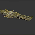 Advanced Futuristic Sci-Fi Weapon With Mechanical Structure And Metal Components