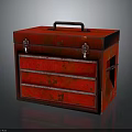 Vintage Red Metal Toolbox With Multiple Drawers Handle And Latches Design Features