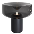 Modern Black Table Lamp Featuring Glass Shade And Cylindrical Base Design 3d model
