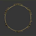 Elegant Living Decor Item Golden Crown Adorned With Red Gemstones And Fleur De Lis Patterns