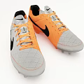 Orange And White Soccer Cleats With Black Logo And Multiple Angles View 3d model