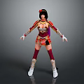 Fantasy Female Character In Decorative Traditional Outfit With Fox Companion Standing