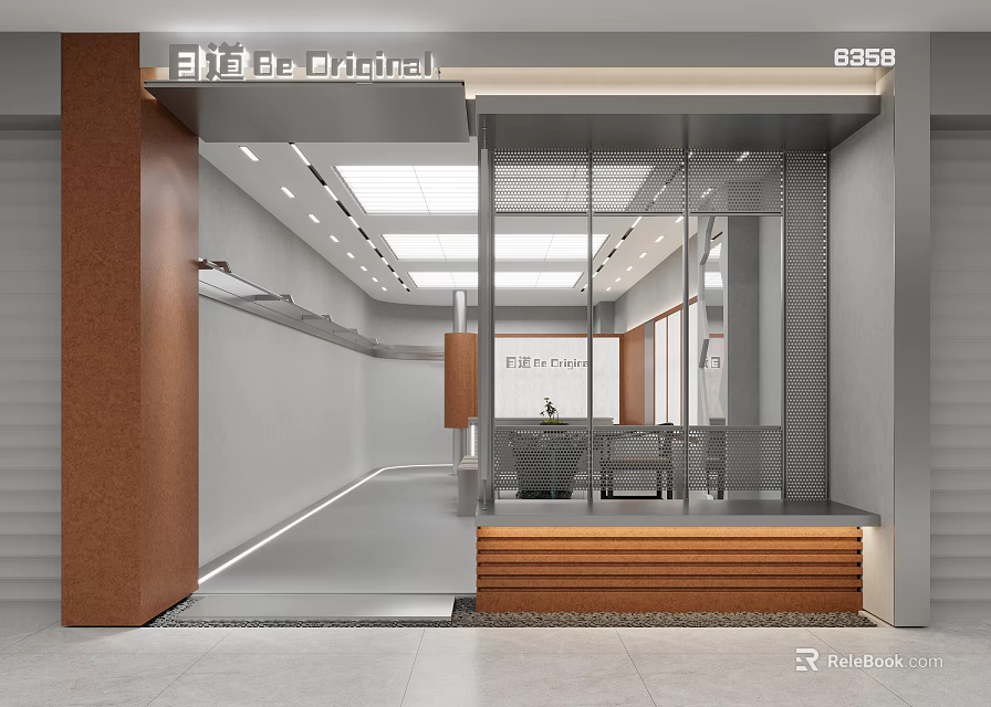Modern Minimalist Clothing Store Interior Design With Large Glass Display Window And Clean Bright Lighting 3d model 