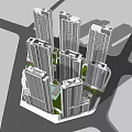 Aerial View Of Modern Urban Planning With High Rise Buildings And Green Spaces