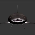 Gray Shark With Sharp Teeth And Dorsal Fin On Dark Reflective Surface