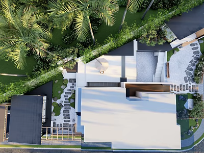 Karesansui Zen Garden Landscape With Raked Sand Moss And Stone Arrangement 3d model