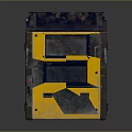 Yellow Industrial Computer Unit With 202 Label Dark Top Ventilation And Doors
