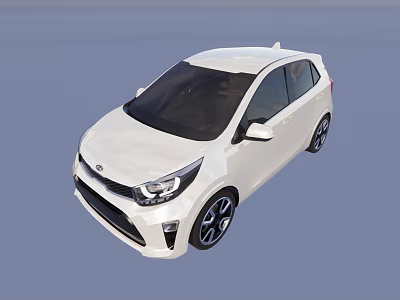 White Modern Compact Car With Sleek Exterior Design And Black Alloy Wheels 3d model