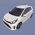 White Modern Compact Car With Sleek Exterior Design And Black Alloy Wheels