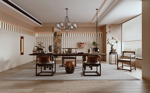 New Chinese Tea Room 3d model