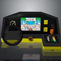 Kids Toy Driving Simulator With Steering Wheel Screen Buttons And Control Panel