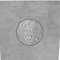 Wall Light with Round Moon Surface Texture and Yellow Glow Mounted on Gray Wall 3d model