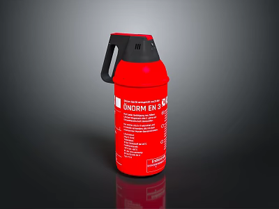 Red Portable Household Fire Extinguisher For Home Safety And Emergency Use 3d model