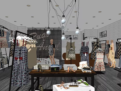 Modern store women's clothing store 3d model