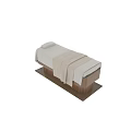Modern Massage Bed with Wooden Base White Sheets and Soft Blanket