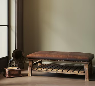 Sofa stool shoe stool bench phonograph 3d model