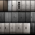 Modern Security Doors With Various Styles And Durable Materials For Home Safety 3d model