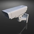White Security Surveillance Camera With Mount Bracket For Indoor Outdoor Monitoring