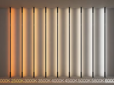 Light Temperature Color Gradient From Warm To Cool Vertical Light Strips 3d model