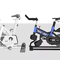 Silver And Blue Black Exercise Bikes With Adjustable Handlebar And Seat For Home Gym Fitness