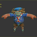 Game Movie Animated Character With Red Hair Wearing Blue Beret Red Scarf And Brown Shorts