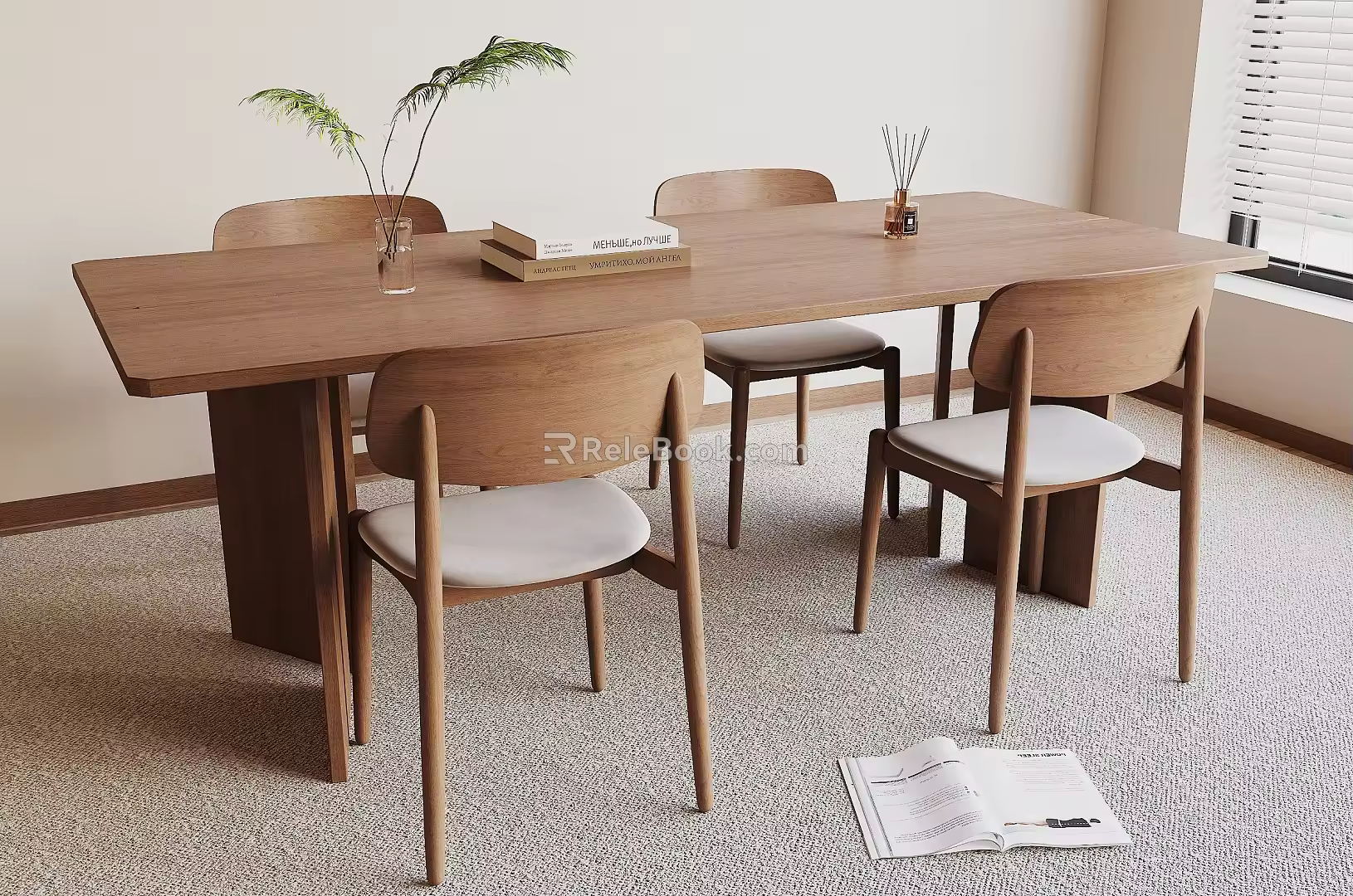 Modern Dining Table and Chair 3d model